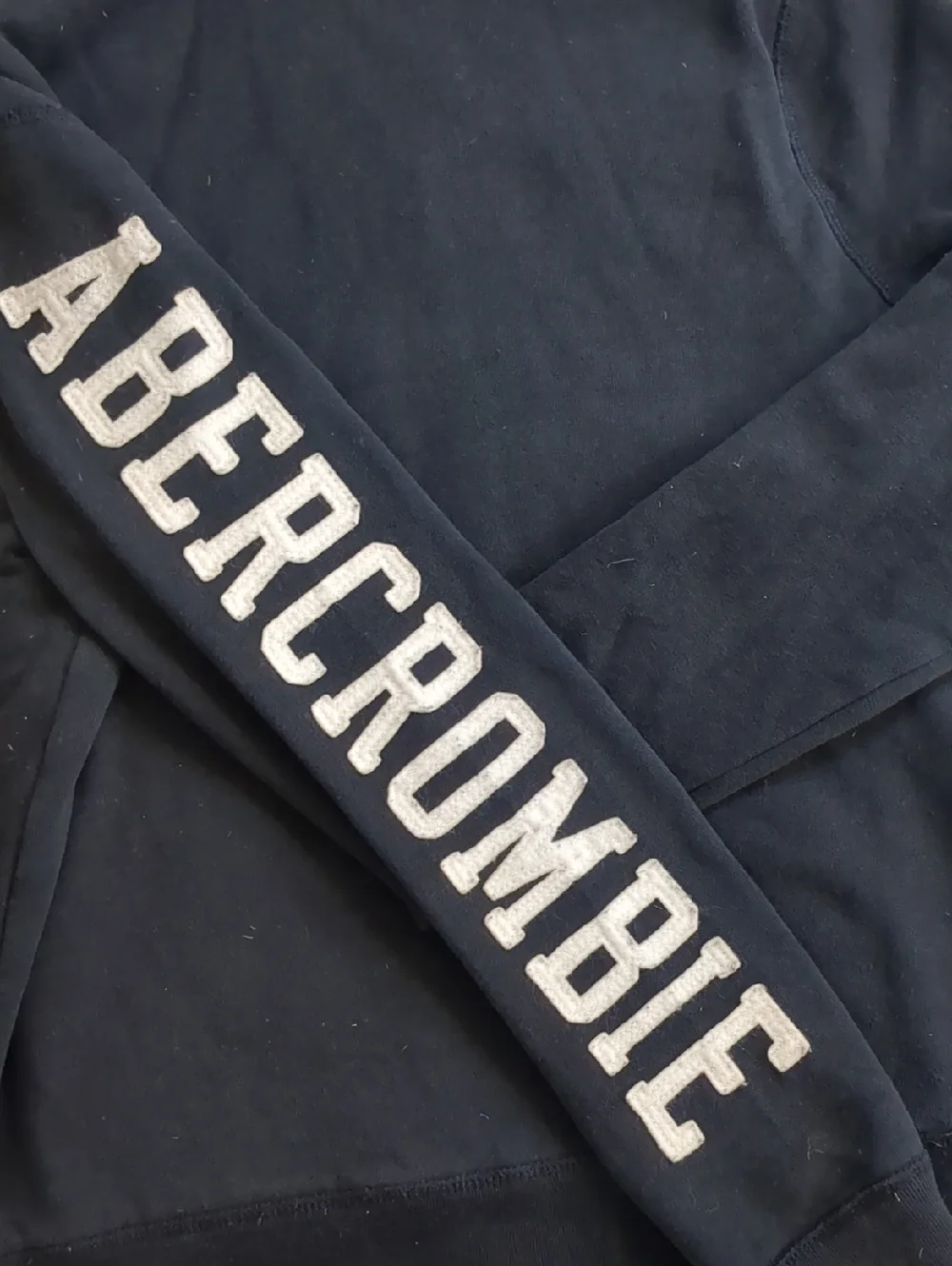 Abercrombie Kids Size 11/12 Vintage Sherpa Lined Hooded Zip Up Navy Sweatshirt
